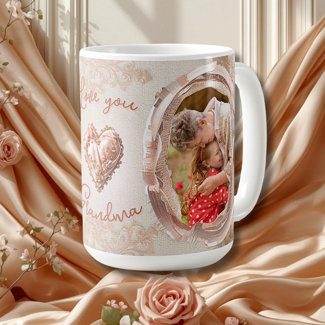 Mug Blush Heirloom Heart Family Photo Keepsake Panel (Créateur téléchargé)