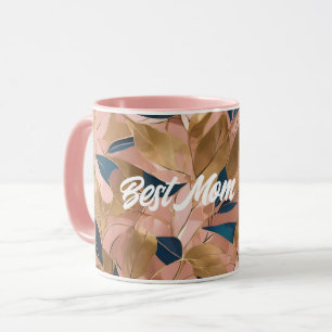 Mug Blush Pink Gold Boho Collection Feuille populaire