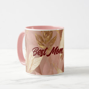 Mug Blush Pink Gold Collection Feuille tendance Boho