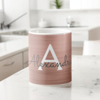 Blush Pink - Rose Gold Metallic Monogram Nom