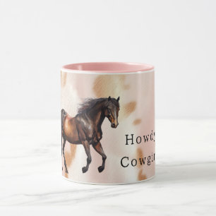 Mug Blush Rose Tan Southwest Faux Cowgirl Cowhie
