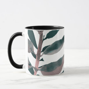 Mug Blush Rustique Feuillage Botanique Aquarelle