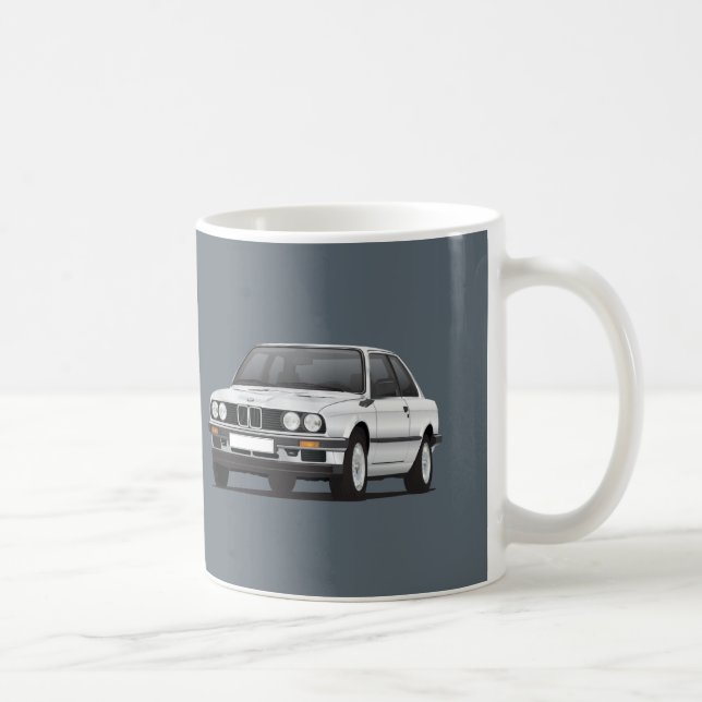 Mug BMW argenté 3 séries, E30, illustration (Droite)
