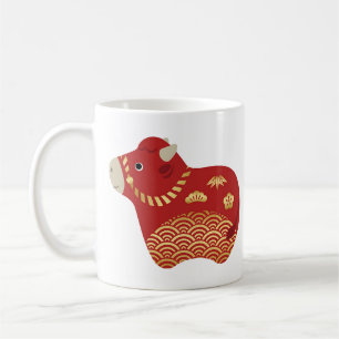 Mug Boeuf rouge mignon, Nouvel An chinois du boeuf