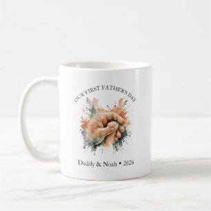 Mug Bohème aquarelle Premier Fête des Pères Poing levé