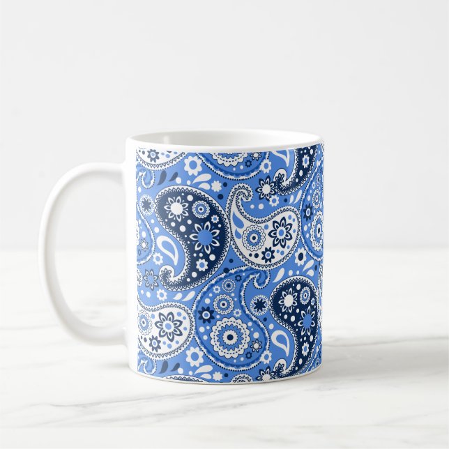 Mug Bohemian Paisley Blue Country Farm Style (Gauche)