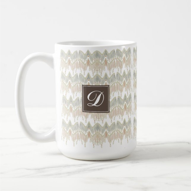 Mug Boho biologique Abstrait Macrame Naturel Pression (Gauche)