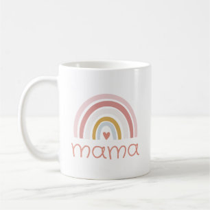 Mug Boho Chic Rose Rainbow Nom de maman