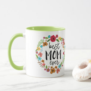 Mug Boho fleurie verte fille mère jour meilleure mère 