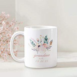 Mug Boho Floral Fête des mères Cadeau grand-mère