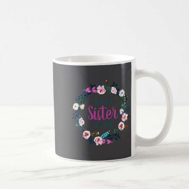 Mug Boho Floral Wreath Sister Ever  (Droite)