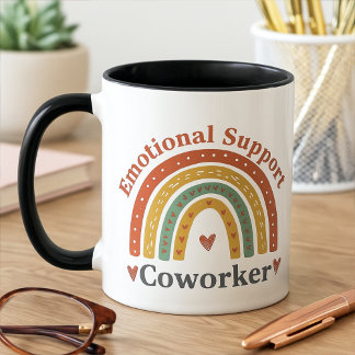 Mug Boho Funny Coworker Emotional Support Work Bestie