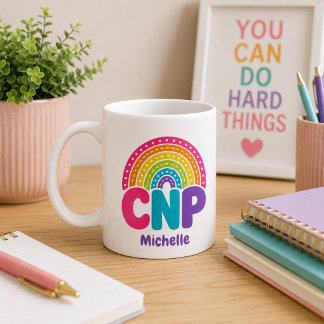 Mug Boho Monogramme Arc-en-ciel CNP