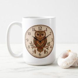 Mug Boho Owl Large Wall Clock