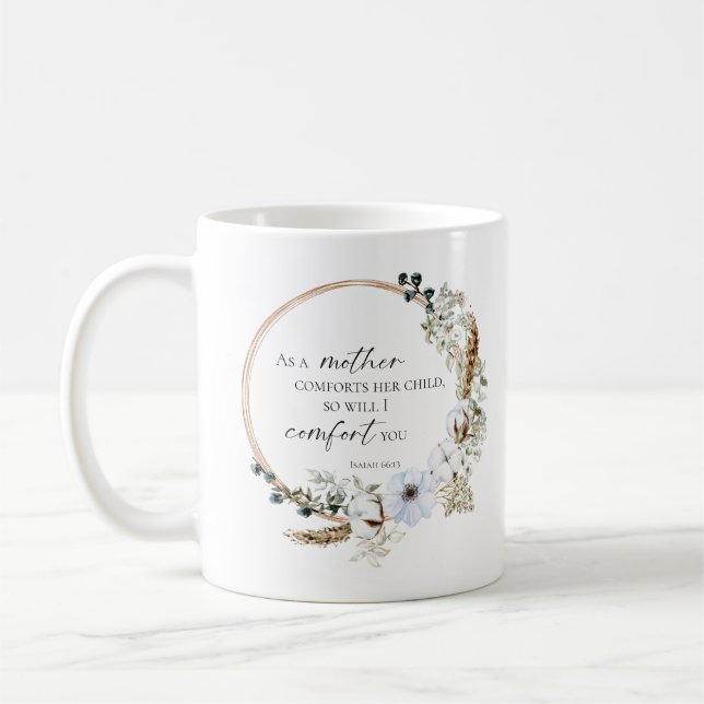 Mug Boho Pampas Grass Bible Verso Dieu Vous Confort (Gauche)