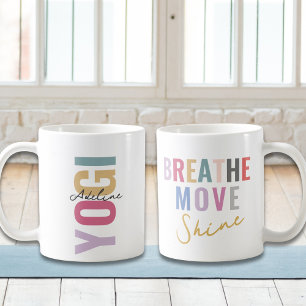 Mug Boho Pastel Couleur Yogi Avec Nom Motivation Citat