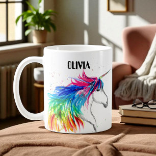 Mug Boho Rainbow Cute Girls Unicorn Kids