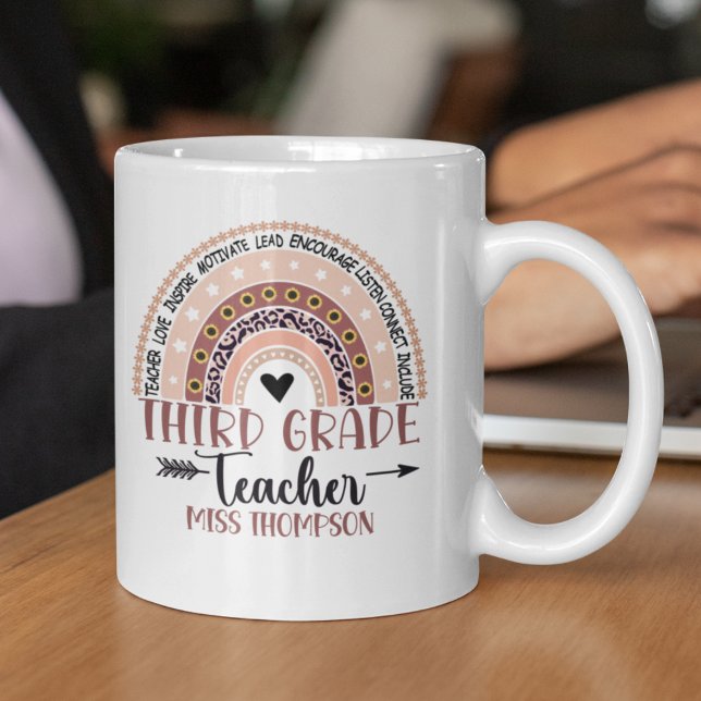 Mug  Boho Rainbow Tumbler for 3rd Grade Teacher (Créateur téléchargé)