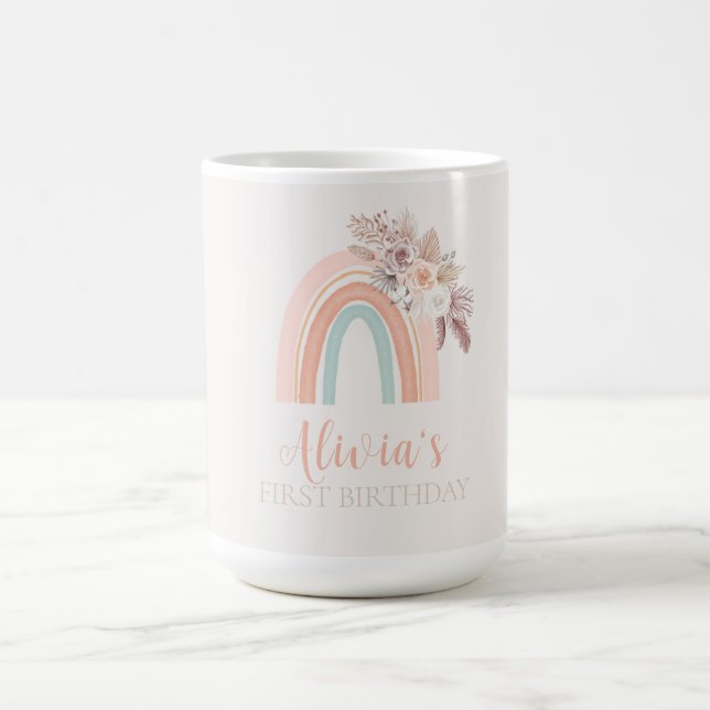 Mug Boho Rainbow Watercolor Premier anniversaire (Centre)