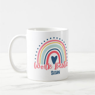 Mug Boho Work Bestie Custom Mug, collègue de travail
