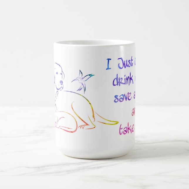 Mug Boire Café Économiser Animaux Prendre Naps Amoureu (Centre)