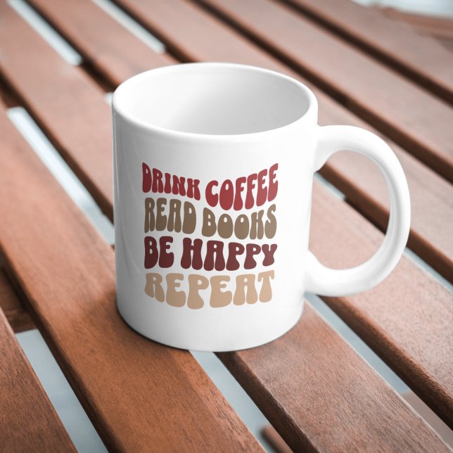 Mug Boire Café Lire Livres Retro (Créateur téléchargé)