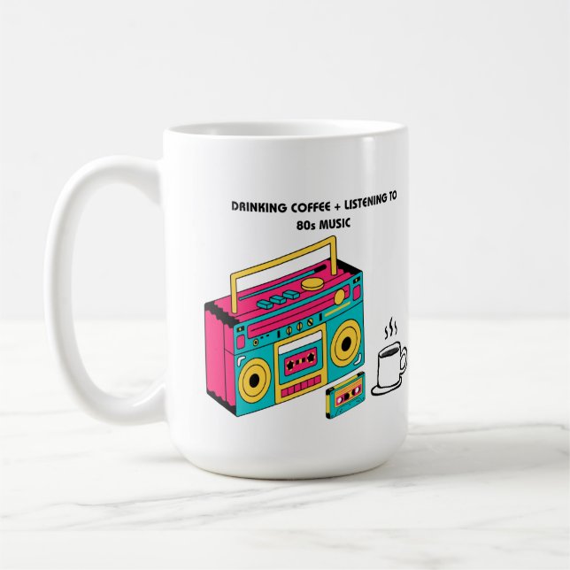 Mug Boire du café et écouter de la musique des années  (Gauche)