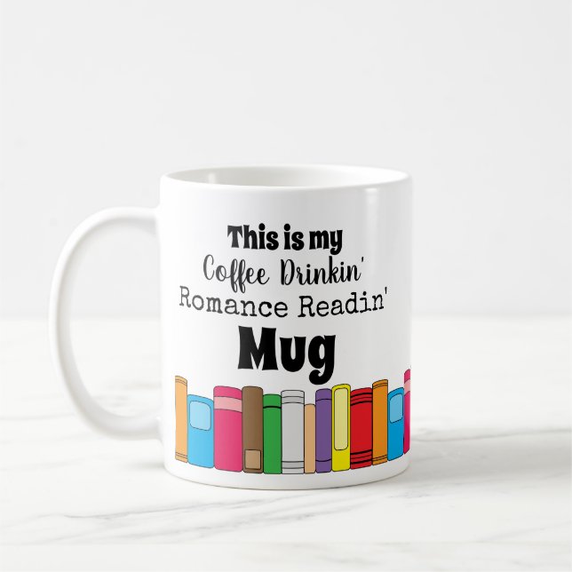 Mug Boire du café, Romance Lecture Livre Stack (Gauche)