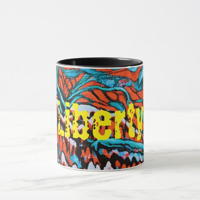 Mug Bois colorés rouges et bleus (Centre)