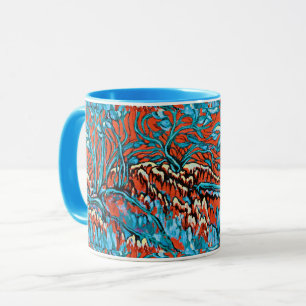 Mug Bois colorés rouges et bleus