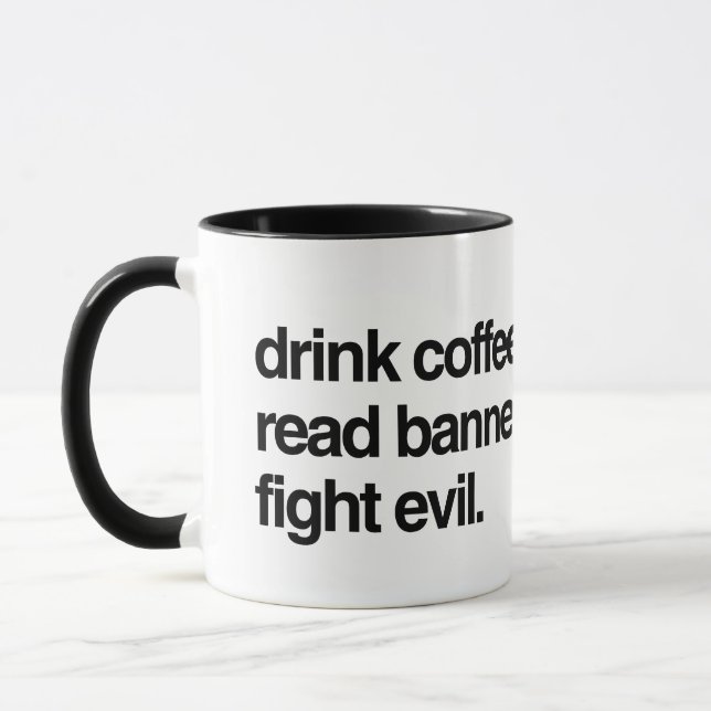 Mug Bois Du Café. Lire Livres Interdits. Combattre le  (Gauche)