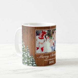 Mug Bois neigeux et forêt Joyeux rural Noël Photo