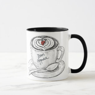 Mug Boisson d'art en latte, dessinée à la main