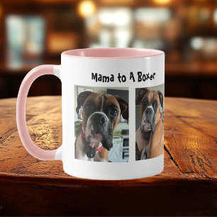 Mug Boîte de photo de chien Maman Boxer Personnalisabl