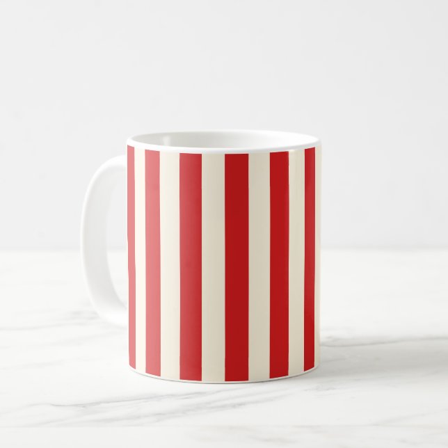 Mug Boîte postale Crème Tofu Bande rouge (Devant gauche)