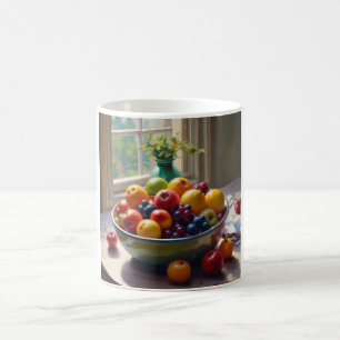 Mug Bol de fruit sur table peinture à l'huile classiqu