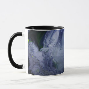 Mug Bol Oceanique Bleu Nuit Abstrait Acrylique Versé T
