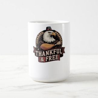 Mug Bold Eagle Head Thankful & Free Vintage Graphic