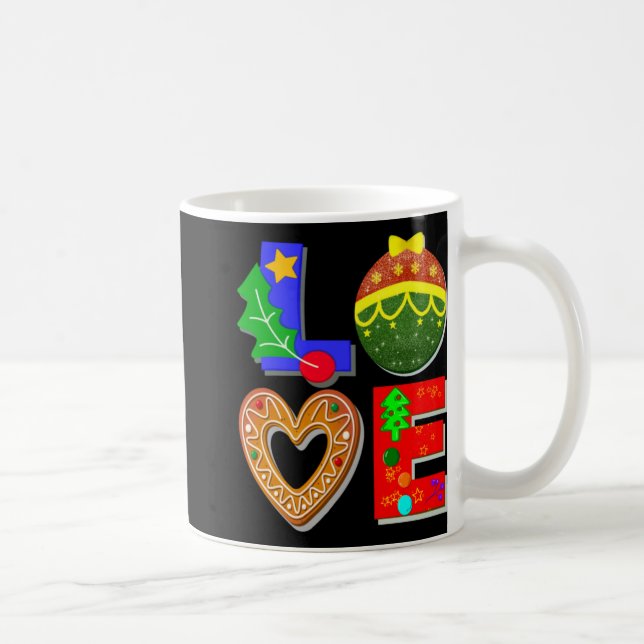 Mug Bold Retro Tygraphy Love Xmas And Cookies T Shirt  (Droite)