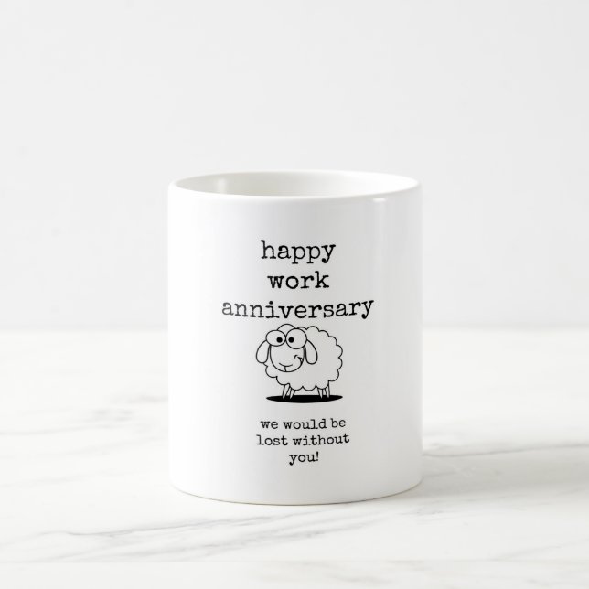Mug Bon Anniversaire de travail, Cadeau Coworker (Centre)