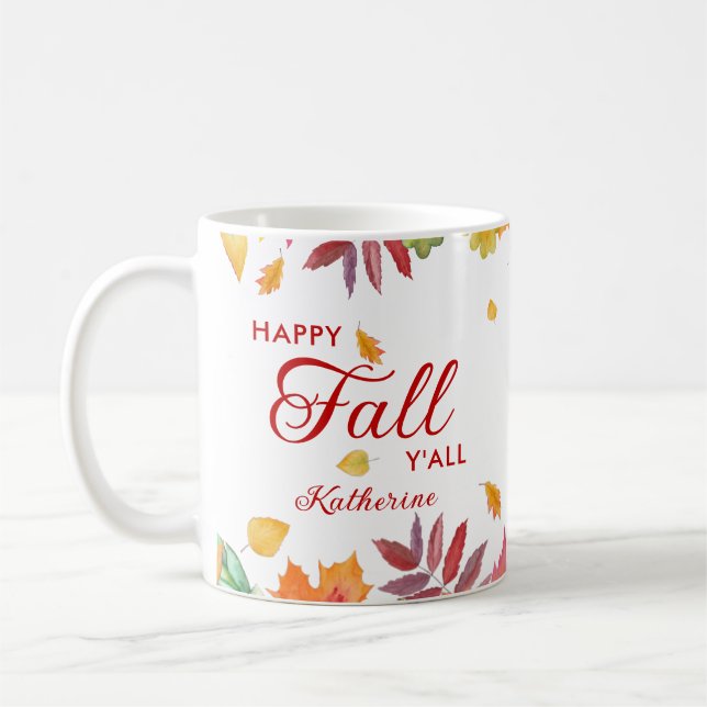Mug Bon automne Y'all Feuilles d'automne (Gauche)