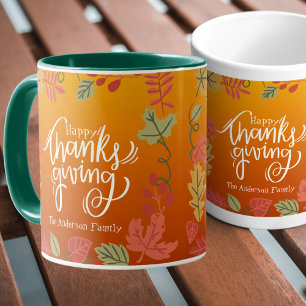 Mug Bon thanksgiving Automne Feuilles Automne Personna