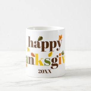 Mug Bon thanksgiving de typographie colorée couleur de