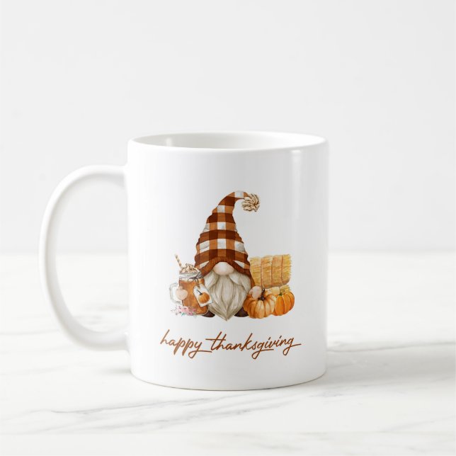 Mug Bon thanksgiving Gnomes Automne Citrouille (Gauche)