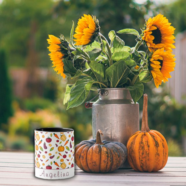 Mug Bon thanksgiving légumes motif blanc (Créateur téléchargé)