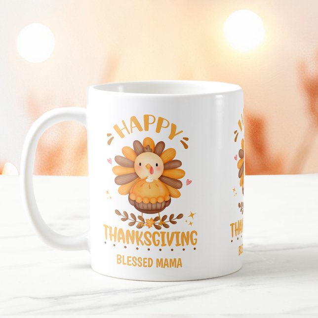 Mug Bon thanksgiving personnalisé (Happy Thanksgiving Personalized Coffee Mug)