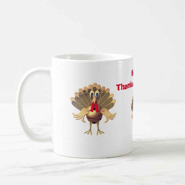 Mug Bon thanksgiving Turquie, Personnalisé (Gauche)