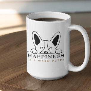 Mug Bonheur personnalisable est un chiot chaud