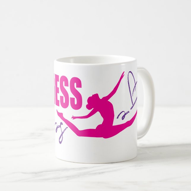 Mug Bonheur saute de coeur fille rose violet rose (Devant droit)