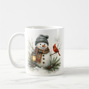 Mug Bonhomme de neige à l'aquarelle, Lanterne & Cardin